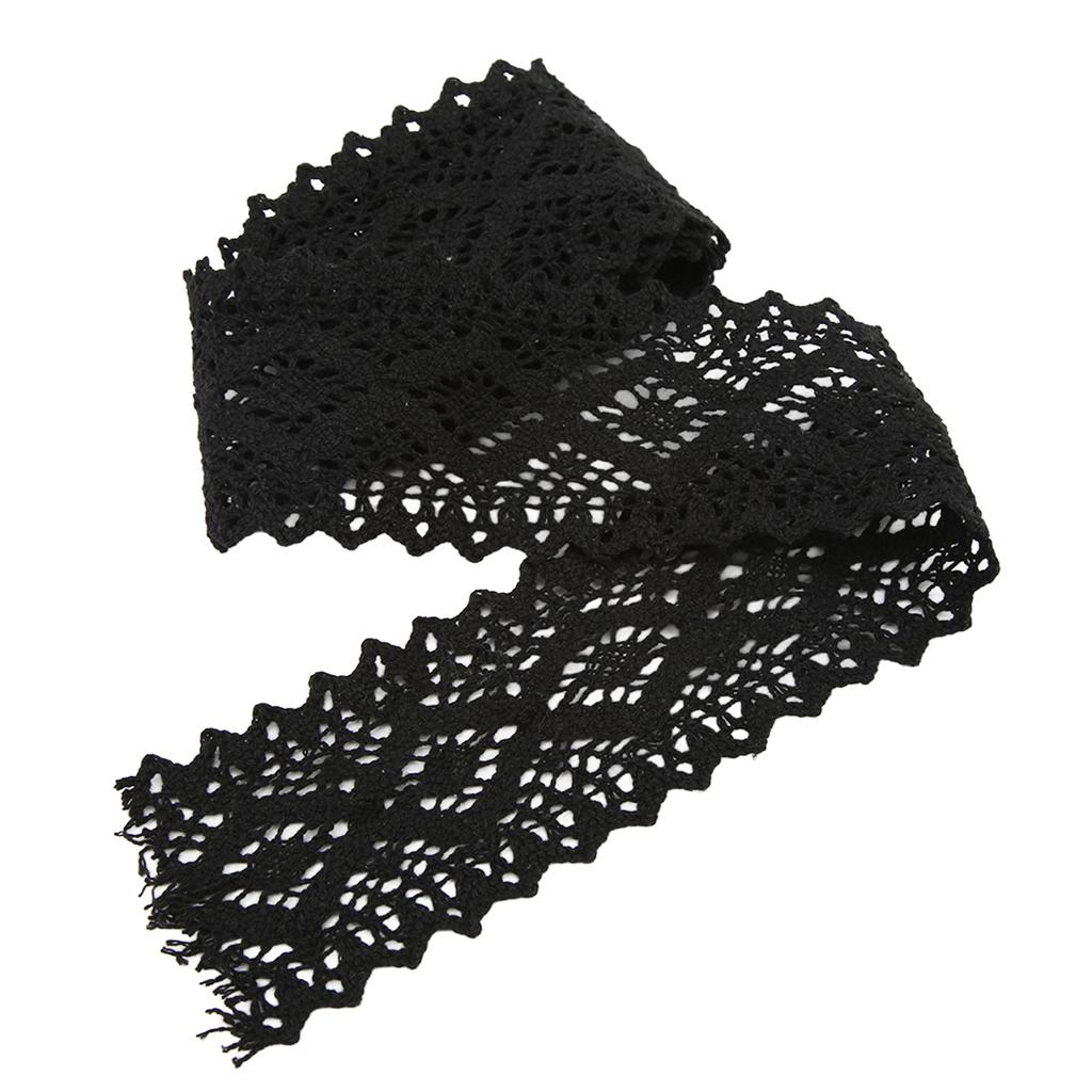 Krajková stuha Bavlněná nit 10 yardů Černá Dekorativní doplňky pro Zdobení oděvů DIY Záclona