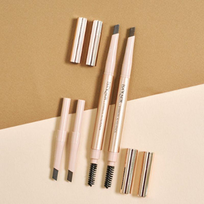 ISA KNOX Auto Eyebrow Pencil with Refill Long Lasting Natural Brow Makeup 0.2g + 0.2g