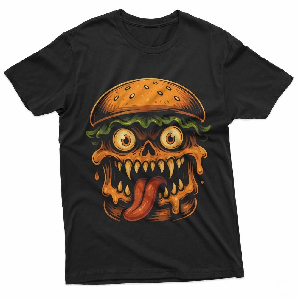 

Monster Burger Head Halloween Black TShirt Unisex T-Shirt L