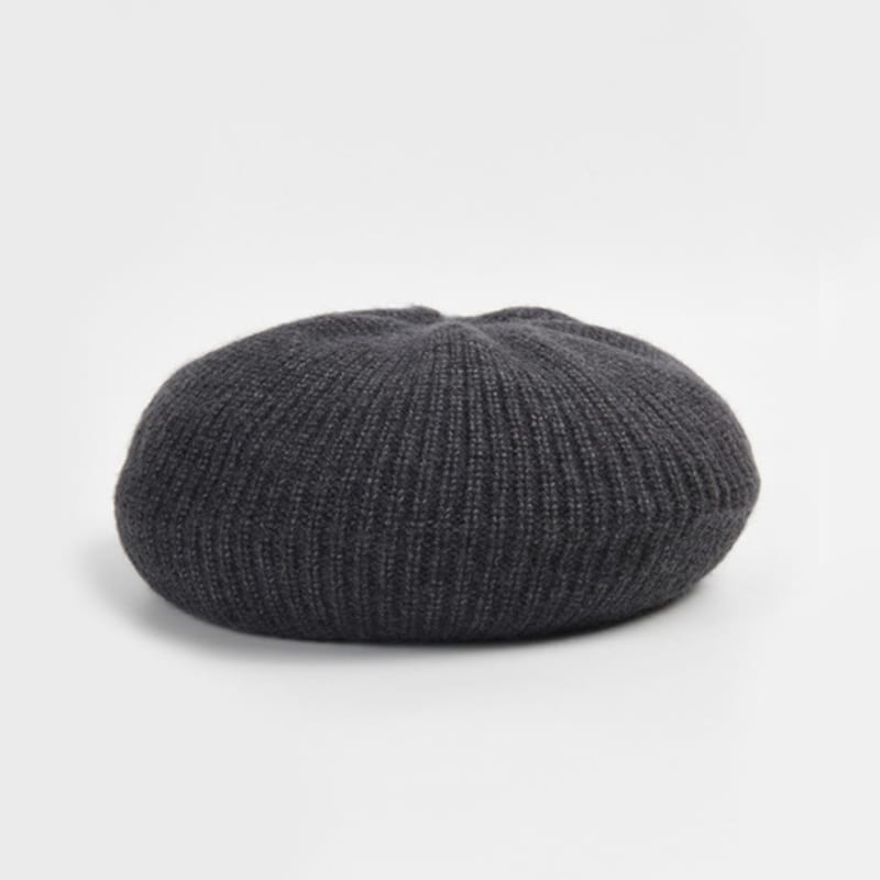 LALA Wool Knit Beret Hat - Grey