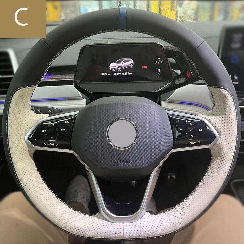 Coprivolante Personalizzato Per Volkswagen ID3 ID4 Crozz ID6X ID4X Touareg Cucito a Mano 3 Design Ausiliari Pelle Scamosciata