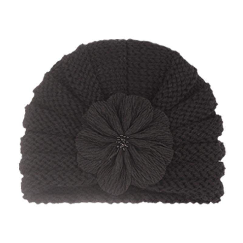 New Children's Autumn and Winter Warm Knitted Hat, Baby Fashion Match Flower Pullover Hat