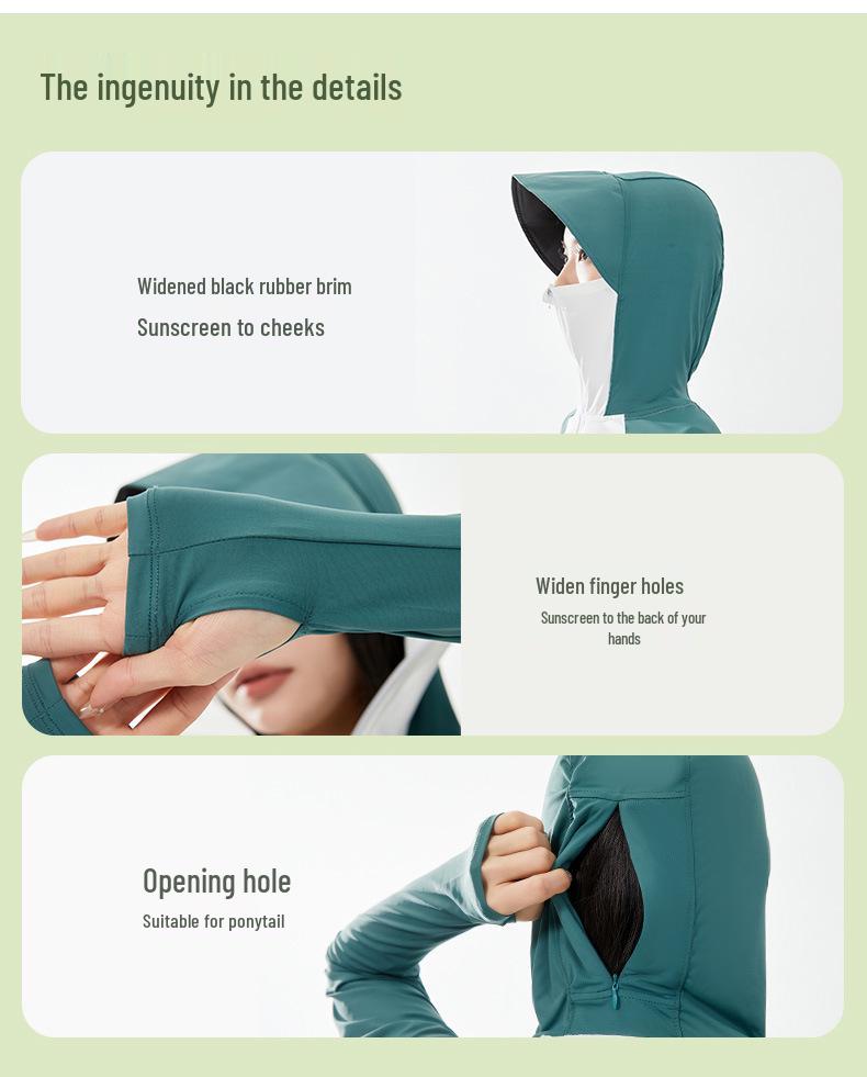 Women's UPF 50+ Sun Protection Cape - Breathable, Black Brim for UV Defense