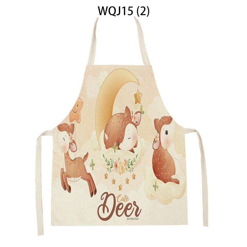 Women Men Animal Style Cooking Kitchen Aprons Koala Bear Hedgehog Fox Printed Home Sleeveless Aprons Cleaning Supplies