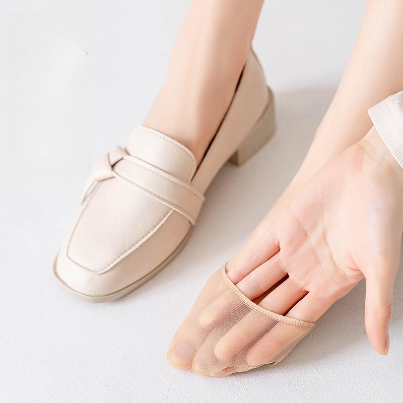 6 Pairs Summer Sling Invisible Thin Half Palm Pad High Heels Glue Non-slip Half Socks