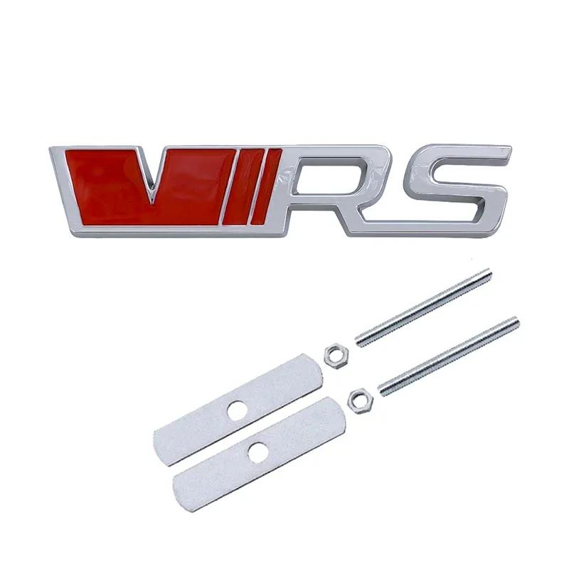 AES1 Alloy Car Front Grille Badge Rear Trunk Sticker Emblem for Skoda VRS Logo Kodiaq Karoq Tour RS Superb Octavia Yeti Fabia Rapid