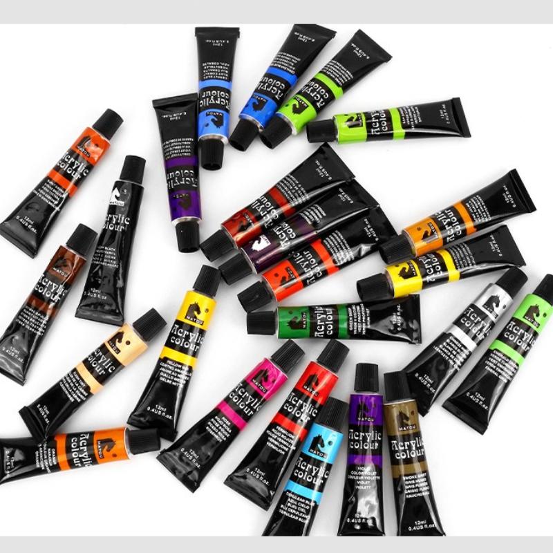 24-color Aluminum Tube Acrylic Oil Paint Set for Beginners Art Gouache Paint Painting Set