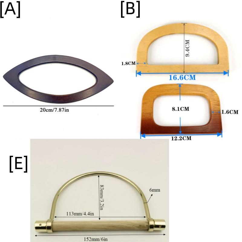 Massivholz Taschengriff Ersatz DIY Tote Holz Tasche Massivgriff Tasche Klassischer Riemen zum Nähen Häkeln Tasche Geldbörse Zubehör