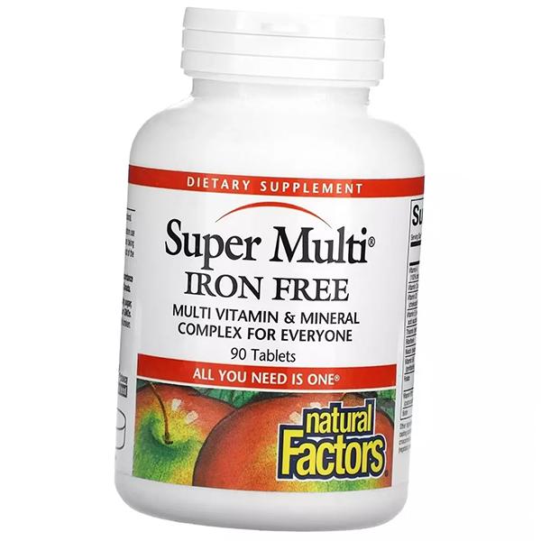

Multivitamins without iron, Super Multi Iron Free, Natural Factors 90tabs (36406036) 90tab