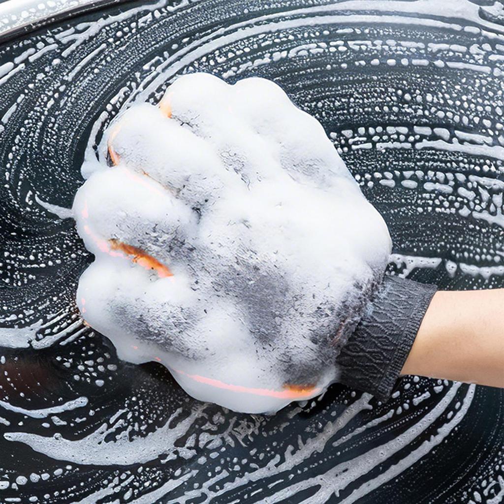 Car Washing Gloves Microfiber Car Cleaning Brush Double-Faced Coral Fleece Cleaning Brush Gloves Car Detailing Cleaner Care Tool