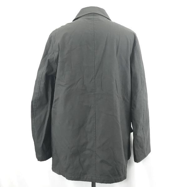 90s-00s Beams Cotton Stand Collar Coat Outer Men M Charcoal Gray Double Inner Pockets(USED)
