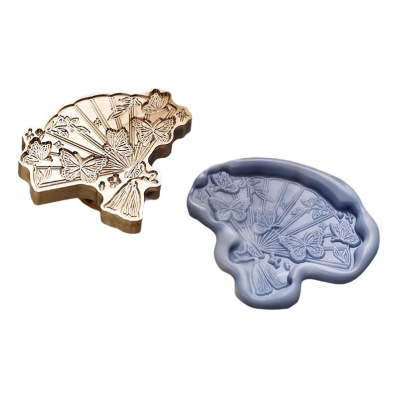 Umbrella Fish Flower Heart Pattern Seal Stamp for Journal Craft Embellishment Irregular Seal Stamp Head