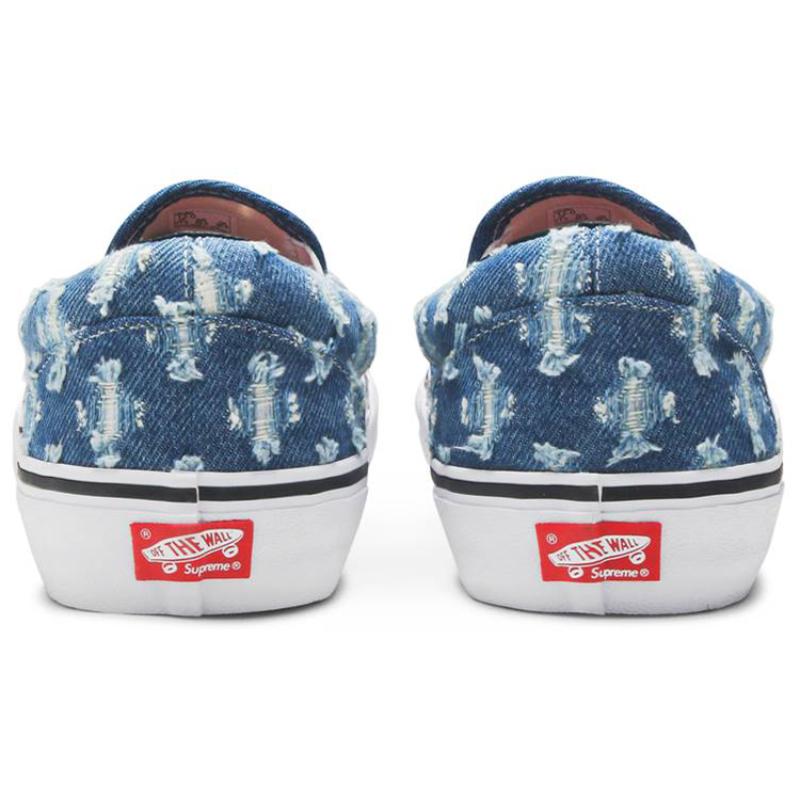 Vans Supreme X Vans Slip On 'Blue Hole Punch Denim' Vans VN0A38DD2DD