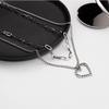 Trendy Japanese Korean Multi-layer Hip Hop Necklace with Heart Pendant