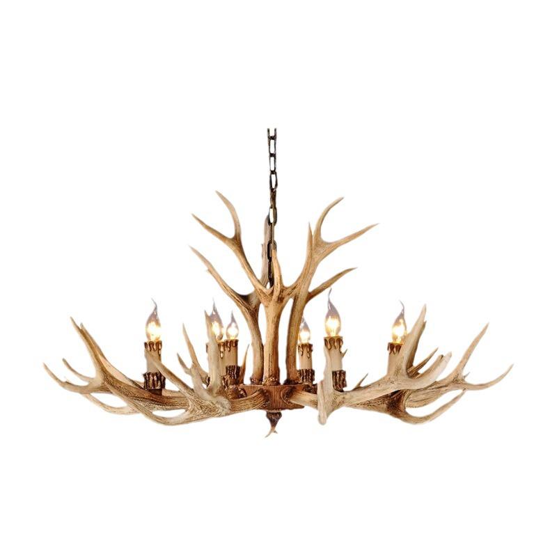 Romantic White Antler Chandelier for Living Room, Bedroom, Bar, or KTV - Rustic Creative Lighting Fixture