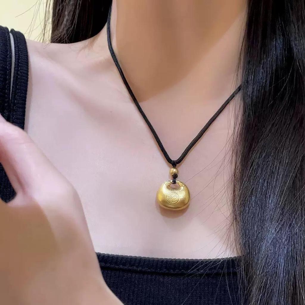 Trendy Woven Jade Safety Buckle Necklace for Students & Couples