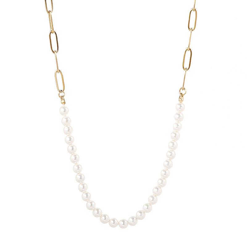 

Простая крестообразная цепочка с плетением жемчуга ожерелье ключицы цепь ниша элитные аксессуары