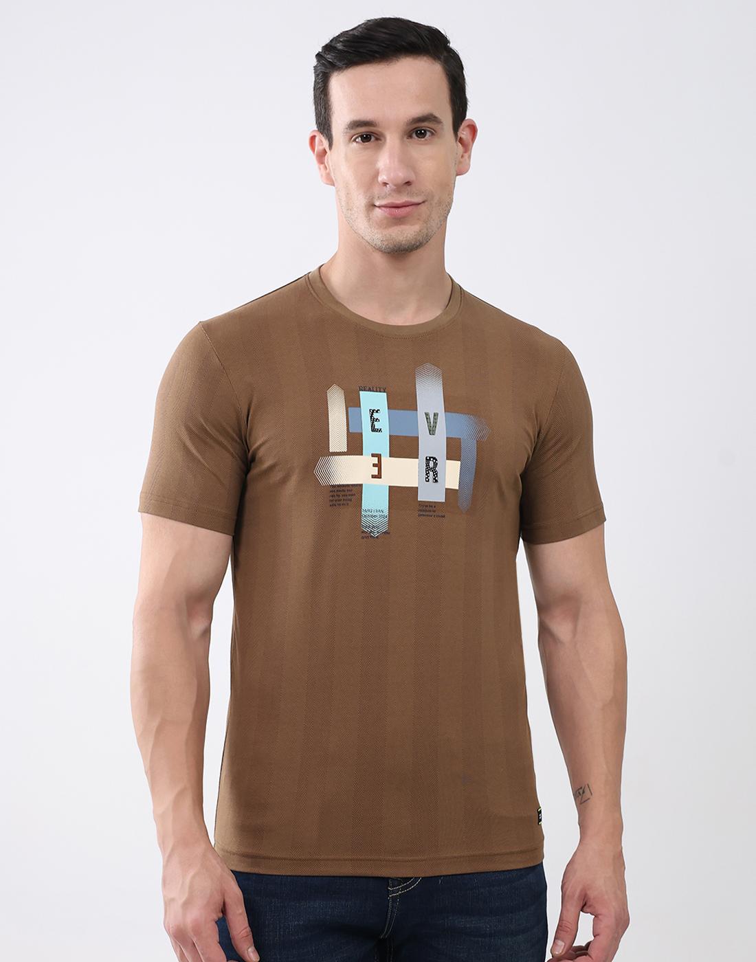 Monte Carlo Men Round Neck Half Sleeves T-Shirt XXL коричневый 1830₽