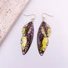 Popular personalized design simulation cicada wing earrings, high-end painting diamond-encrusted butterfly wing earrings