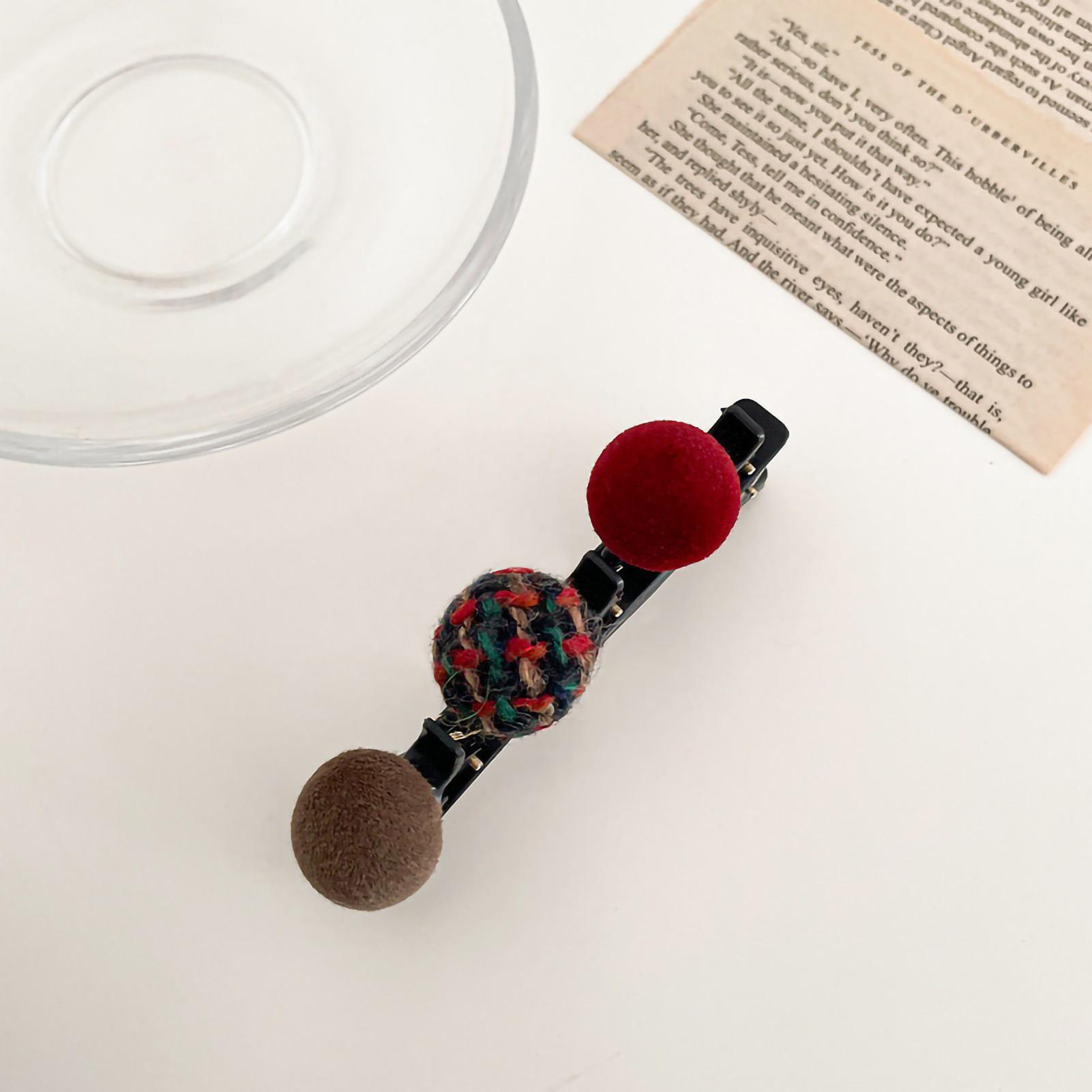 

Retro Ball Pendant Hair Clip Women Girls Simple Elegant Barrette Hair AccessoriesPurple Grey Ball