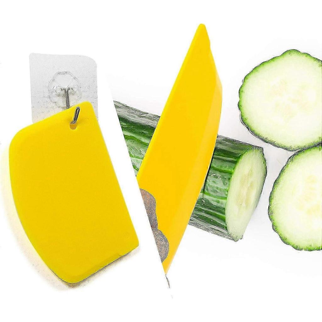 2 pieces 13.5x9 cm pastry cone - dough cutter plastic dough scraper for kitchen, pastry, pancakes (yellow, white)