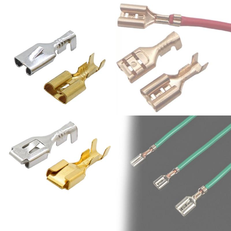 Copper Electronics Tinned Spade Terminal Connectors Automotive Applications