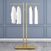 Children's and Women's Clothing Store Gold Display Rack: Floor-Standing Central Island Clothes Rack
