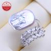 Natural Freshwater Big Baroque Pearl Rings For Women Classic Gold Silver Color Wedding Ring Anniversary Birthday Gifts