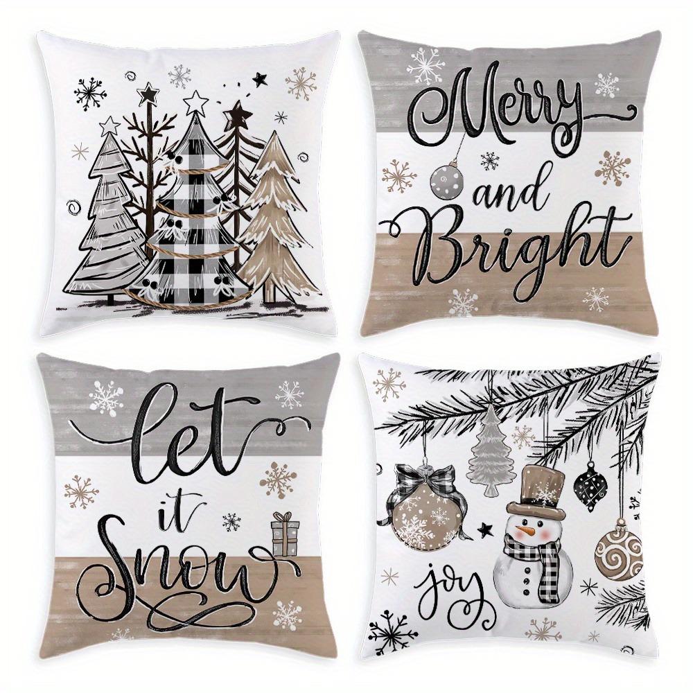 Christmas Themed Pillowcases: Merry and Bright, Let it Snow, Joyful Designs Sofa room cushion cover home decoration gift