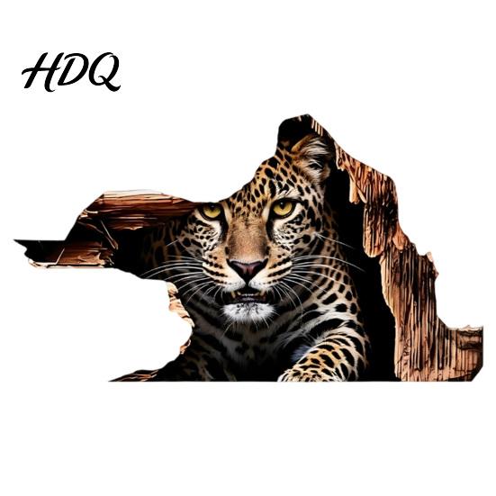 Аксессуары для DIY Украшения Комнаты 3D Наклейка на Стену с Дырой Животное Реалистичная Мышь Енот Тигр Лиса на Снимаемых Наклейках Наклейки Забавные Снимай И