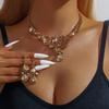 Colorful Rhinestone Crystal Necklace & Earrings Set for Women - Prom Costume Accessories