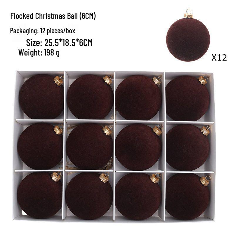 Colorful 6cm Cross-Border Christmas Ornament Balls – Flocked Hanging Decorations