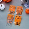 Crystal Pumpkin Ear Studs Zircon Long Tassel Drop Earrings Punk Halloween Skull Earrings  Party
