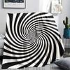 1Pc Illusory Graphics Print Flannel Blanket, High Quality Comfortable for All Seasons, Home Decor, Warmth and Comfort, Perfect for Christmas Gifts W26
