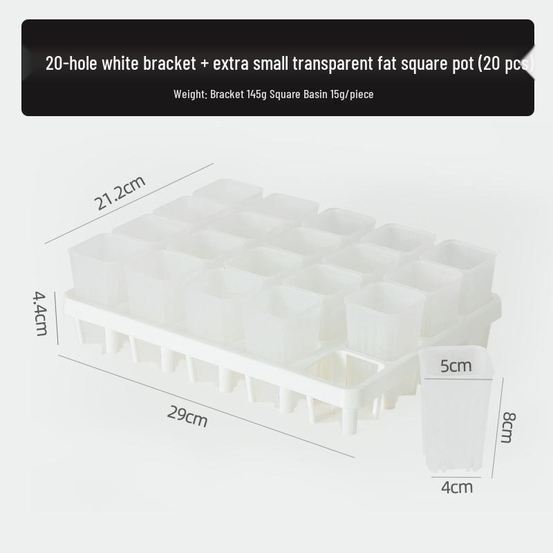 Small Black Square Succulent Seedling Tray - Thickened Plastic Pot Stand & Water Catcher