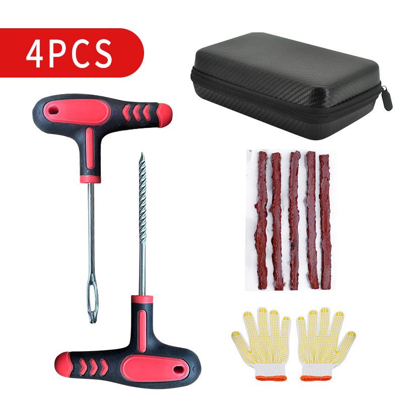 Car & Motorcycle Vacuum Tire Repair Kit with Rubber Strips & Quick Glue