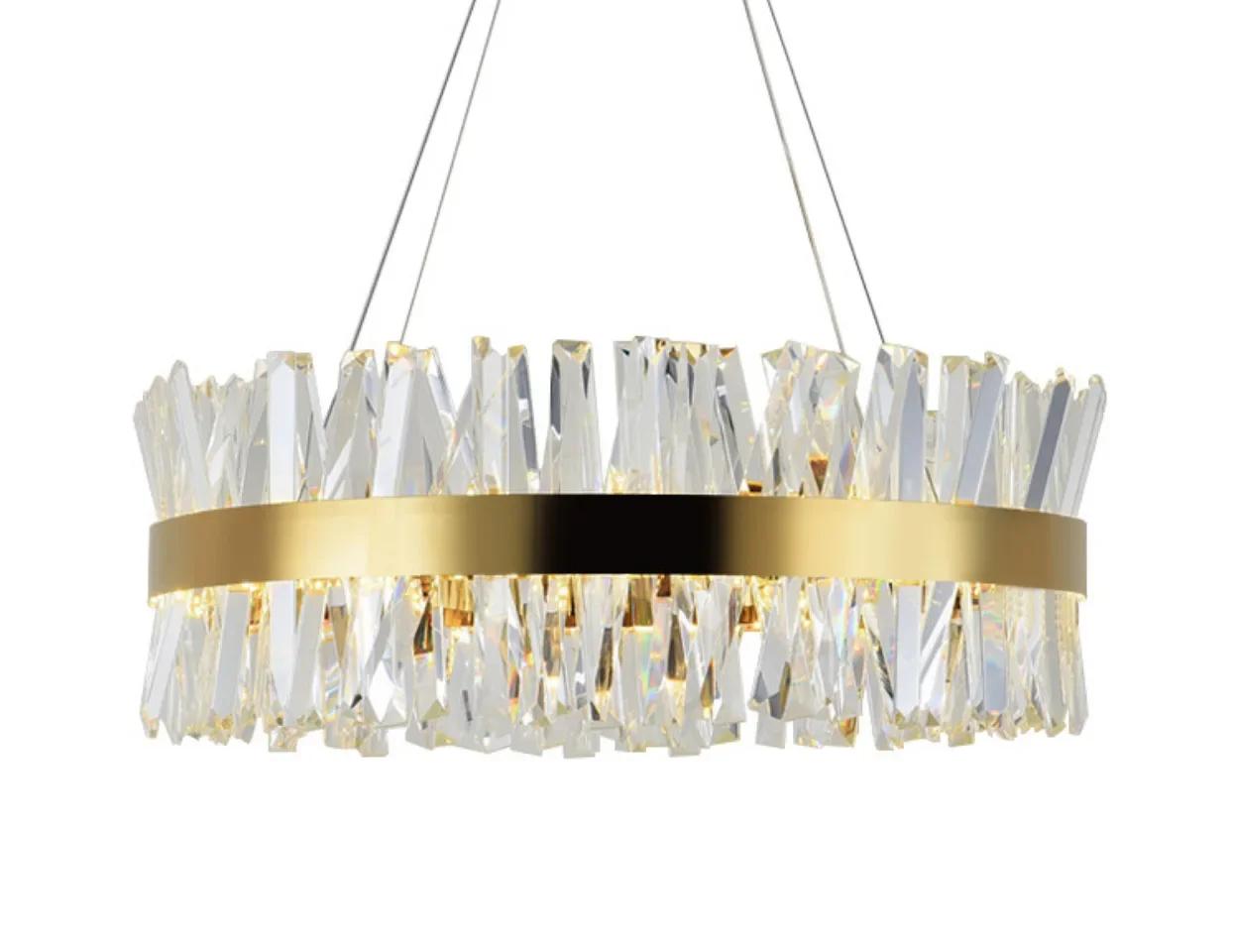 

Современная хрустальная потолочная люстра для гостиной, спальни, светодиодный декор, дизайнерское роскошное золото/хромовое внутреннее освещение D40CM&Warm White золотой