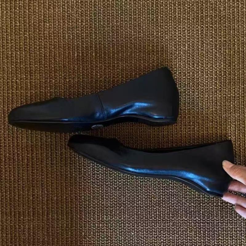 Women's Single Shoes Autumn New Round Toe Shallow Mouth Slip-on Soft Sole Non-Slip Low Top Shoes