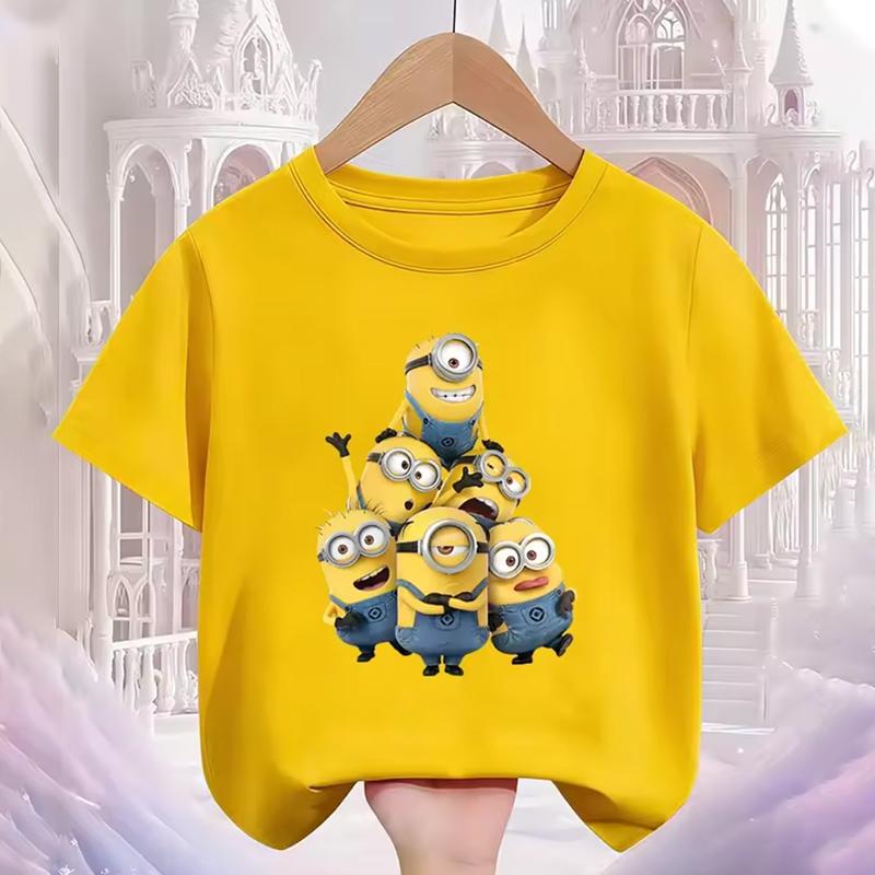 Children Clothing Anime Summer Boys Girls Short Sleeve Minionss Clothes T-shirt Cartoon Kids Tops