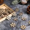 50Pcs Christmas Snowflake Wooden Cutouts Assorted Designs DIY Craft Embellishments Decorations for Party Tree Window Wall