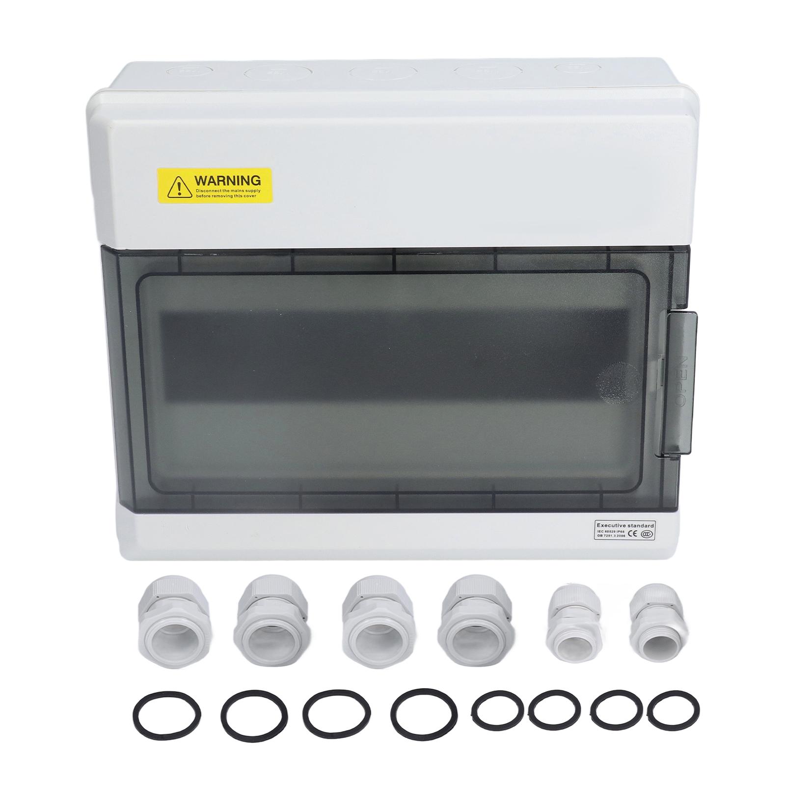 

Розподільча коробка Водонепроникна 12-канальна пластикова розподільна коробка Прозора кришка Кріплення на DIN-рейку