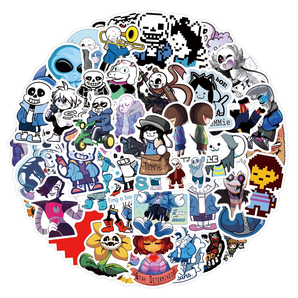 55 Nových Stylů Undertale Doodle Samolepky Ozdobte Kufr Laptop Mobilní Telefon Samolepky