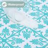 Waterproof Baroque Print Elastic Fitted Tablecloth Rectangular Outdoor Fold Table Cover  Picnic