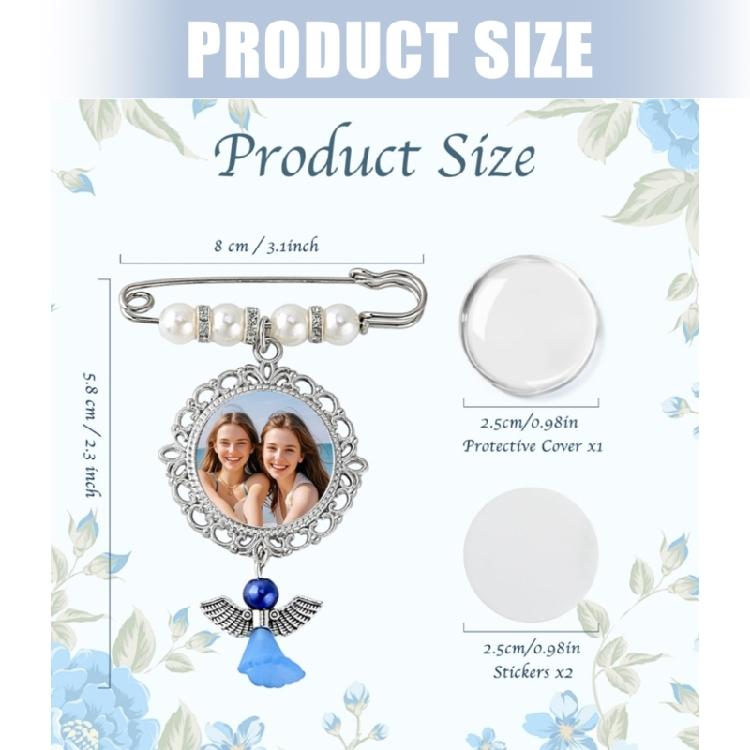 Artistic Two Sided Adhesive Photo Locket With Vintage Floral Angelic Designs