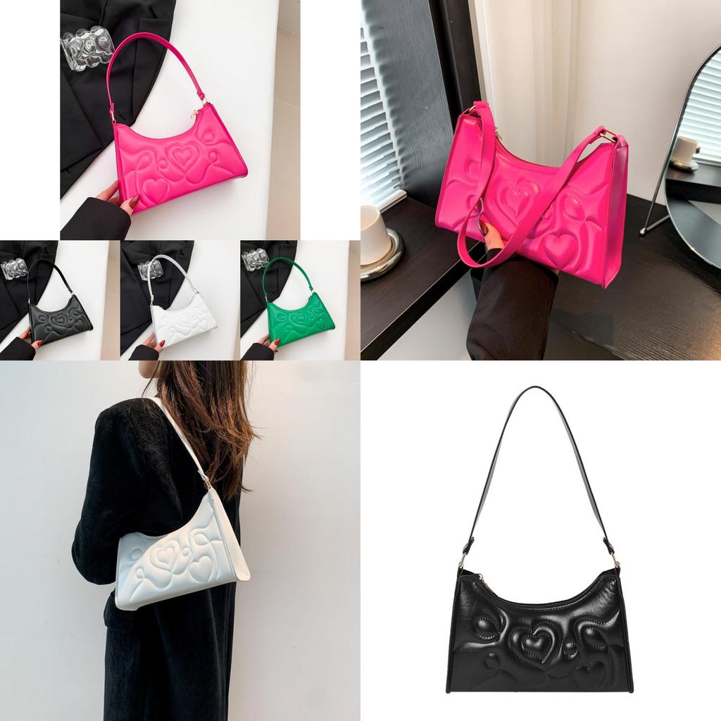 Stylish Pu Leather Shoulder Bag For Women With Zipper Closure And Inner Pouch