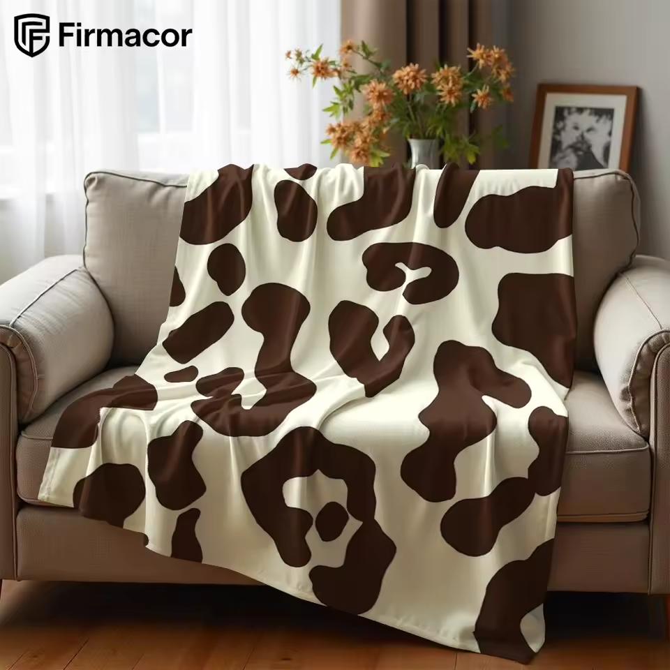 Chocolate Leopard Ultra Soft Sherpa Fleece Blanket Fluffy Warm Halloween Cozy Throw for Sofa Couch Bedroom Gift All season