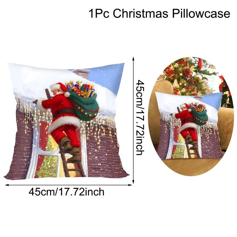 Christmas Cushion Cover Santa Decorative Throw Pillow Case Christmas Decorations For Home Navidad Natal Gifts New Year