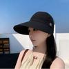 Zama Tail Fisherman Sun Protection Hat Women'S Summer Plus Brim Empty Top Casual Sun Hat Vinyl Sun Hat