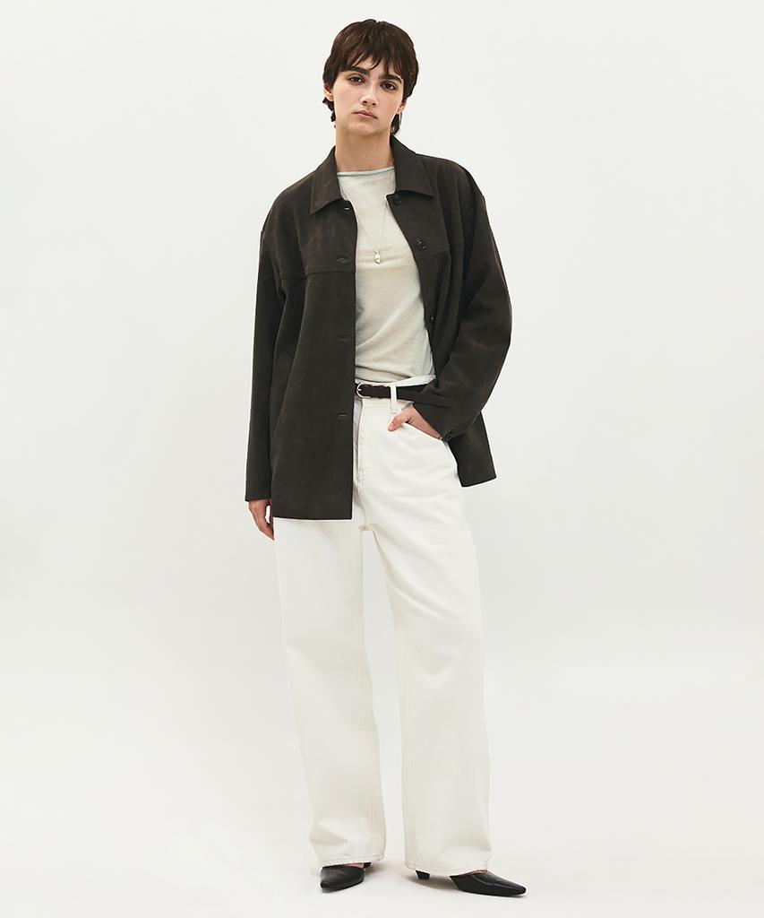 ROUGH SIDE WHITE LABEL Sandy Suede Jacket Bark
