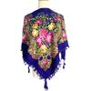 90*90Cm Womenrussian Floral Square Scarf Traditional Ukrainian Fringed Bandana Shawls Babushka Handkerchief Lady Head Scarves